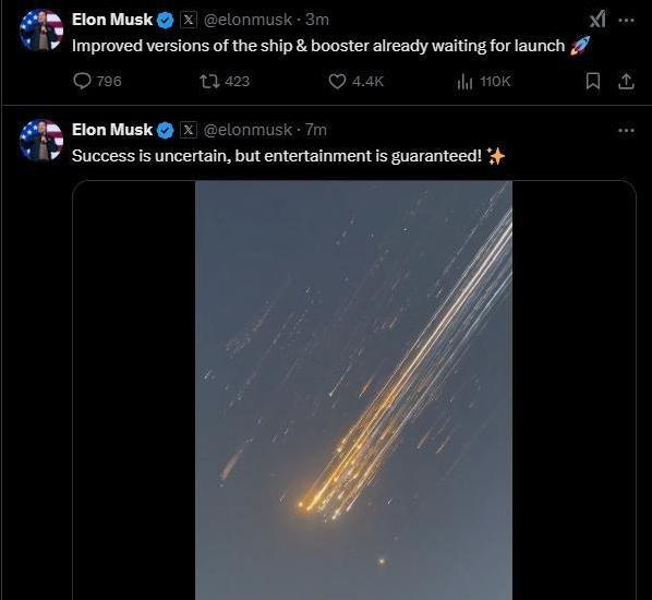 SpaceX确认飞船升空后解体